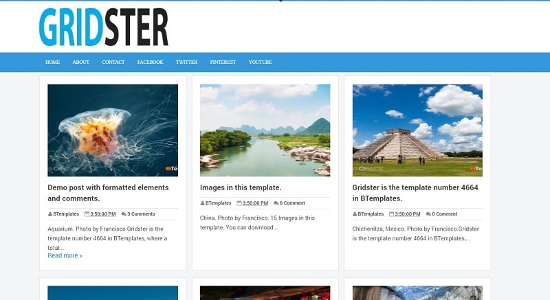 Gridster Adsense Friendly Blogger Template