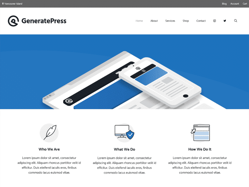 GeneratePress The perfect lightweight theme for your next project.