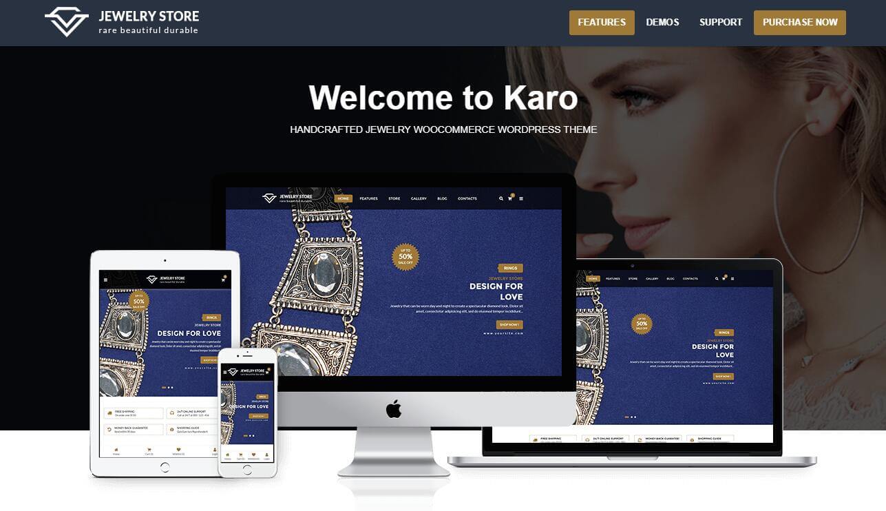  Karo - Jewelry Diamond WooCommerce Download Free Premium WordPress Themes