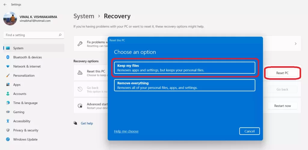 How to Reset Windows 11