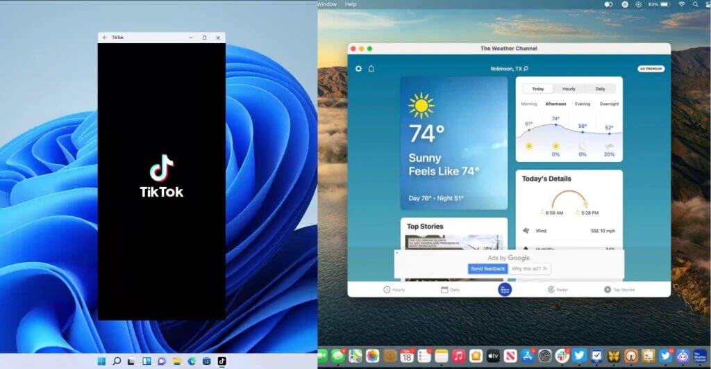 windows 11 android apps macOS iPhone apps