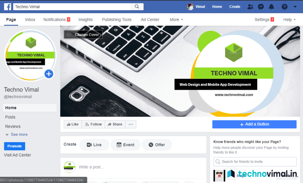TechnoVimal Facbook Page