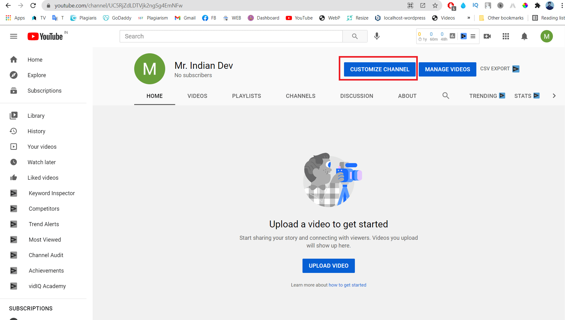 YouTube Upload Video Page