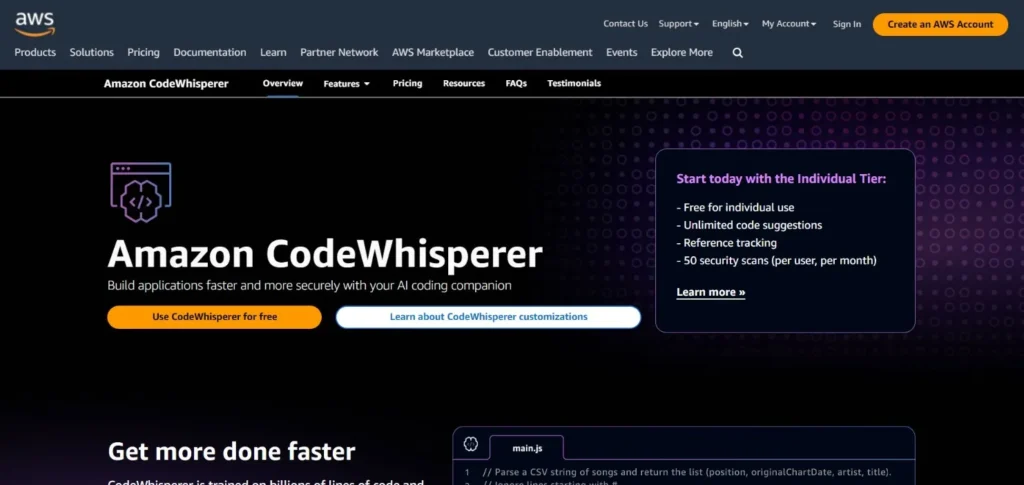 Amazon CodeWhisperer AI Code Generators